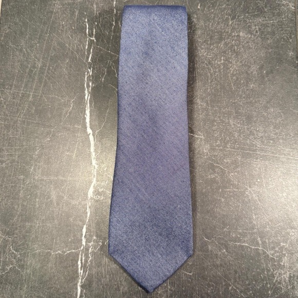 Lauren Ralph Lauren Other - Vintage Lauren Ralph Lauren Mens Tie | Blue Cotton Silk Textured Solid | Y2K